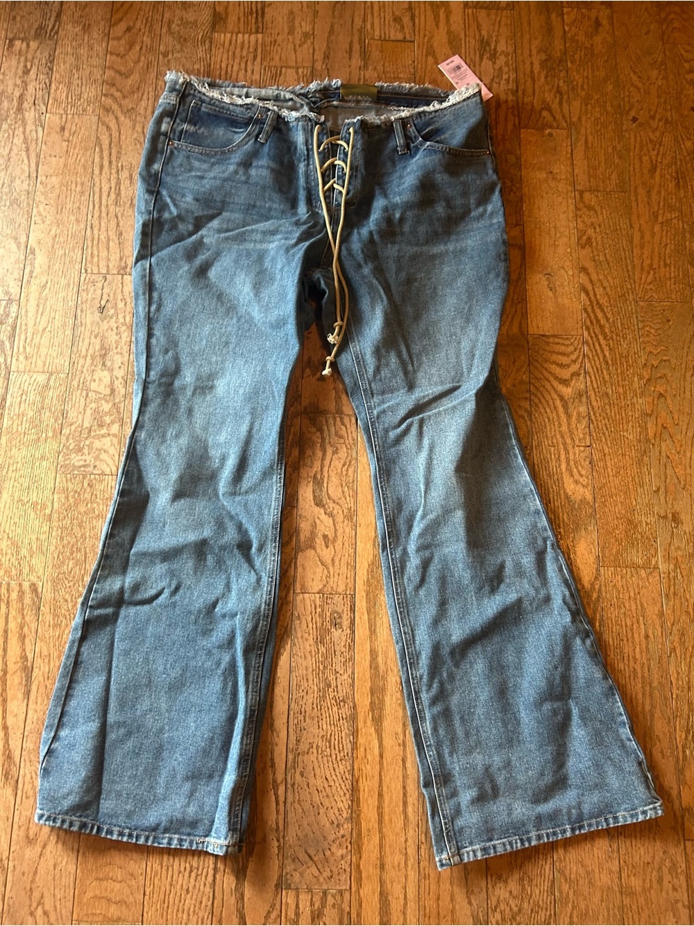 wild fable Blue Lace-Up Flare Jeans